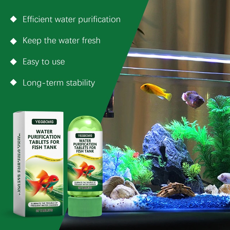 Aquarium Fish Keeping - แท็บเล็ตทำน้ำให้บริสุทธิ์สำหรับตู้ปลา ช่วยรักษาความสดใหม่ ใช้งานง่าย มีความเสถียรในระยะยาว สำหรับกำจัดกลิ่นและตะไคร่ในตู้ปลา
