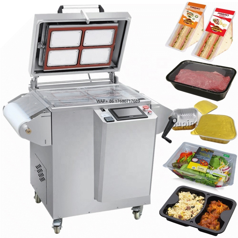 Fish Food - เครื่องซีลสูญญากาศสำหรับอาหาร 430 รุ่น Traysealer เครื่องบรรจุภัณฑ์แบบปรับสภาพบรรยากาศสำหรับอุตสาหกรรมอาหาร เครื่องซีลถาดแบบ