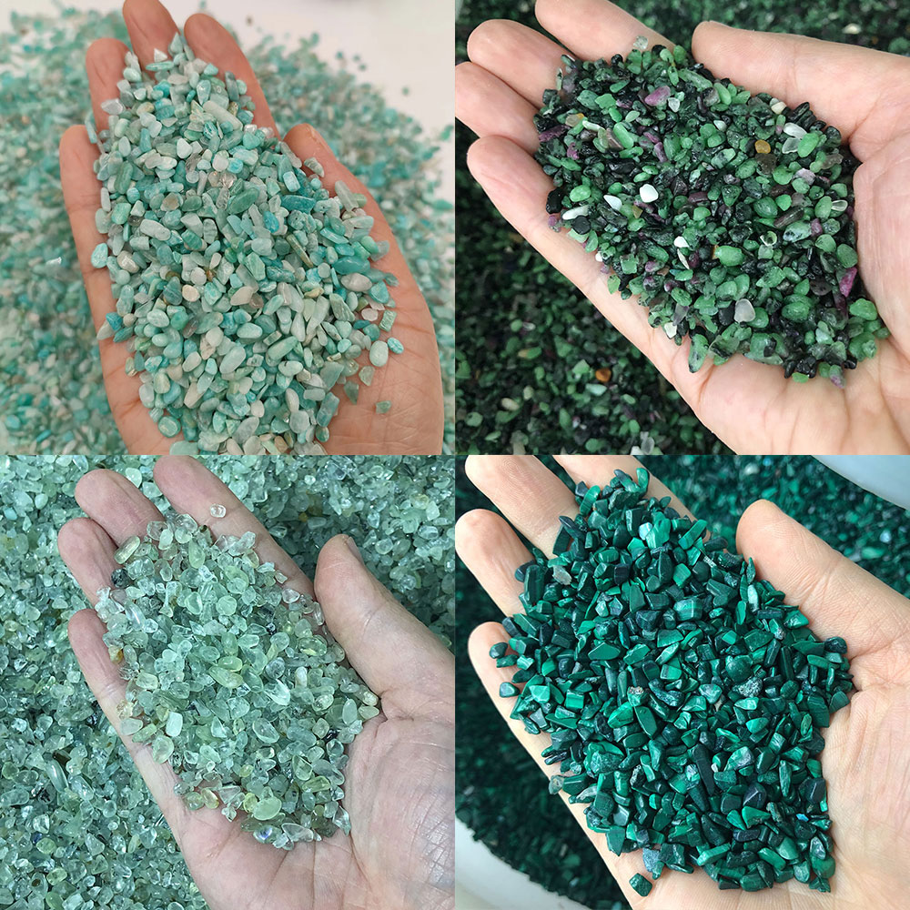 Fish Tank Gravel - หินธรรมชาติ คริสตัล มินิเพอริดอท อเมซอนไนต์ มาลาไคต์ ชิปส์