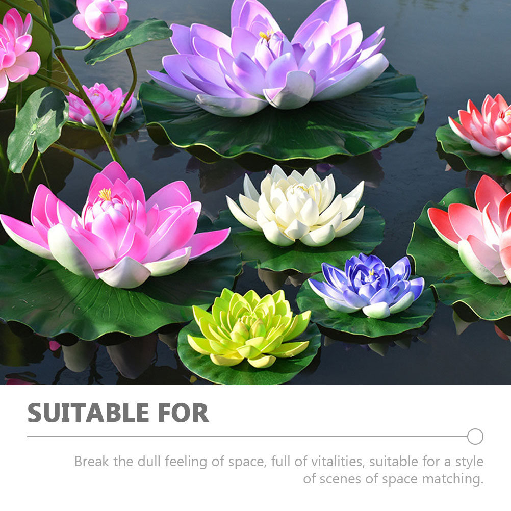 8 ชิ้น ดอกบัวจำลองลอยน้ำ ต้นไม - Aquarium Decor บทวิจารณ์และราคา