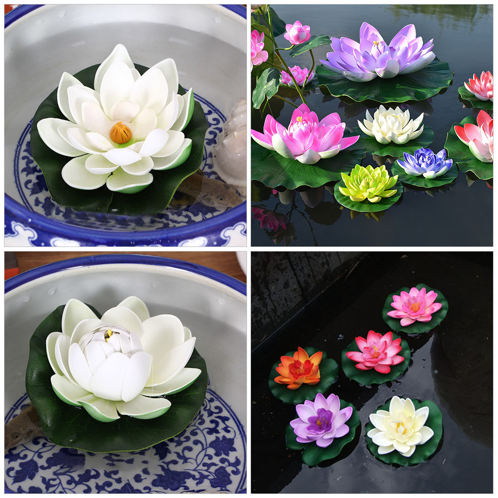 8 ชิ้น ดอกบัวจำลองลอยน้ำ ต้นไม - Aquarium Decor บทวิจารณ์และราคา