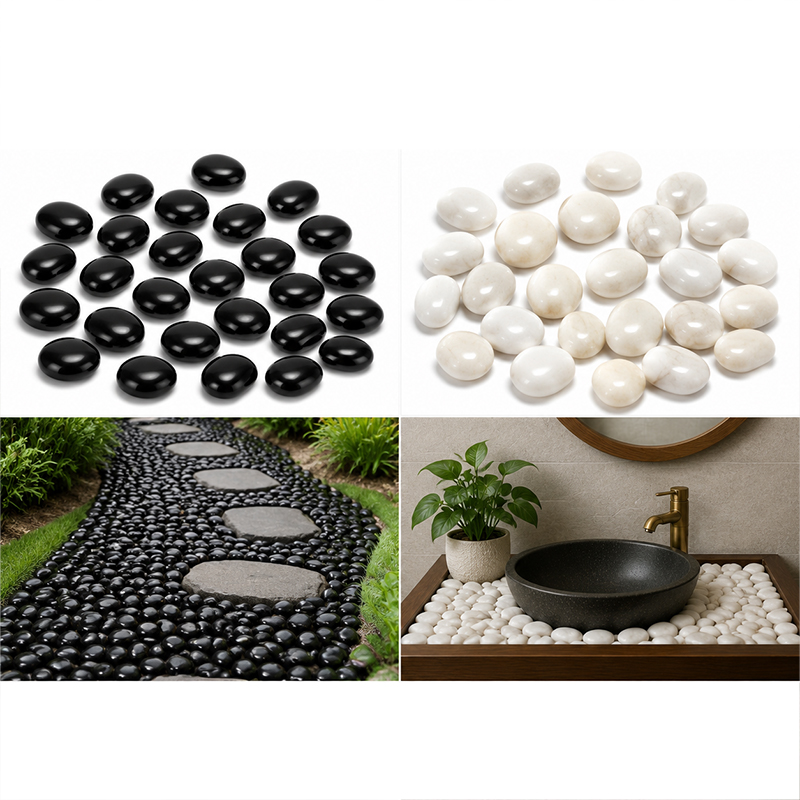 หินแม่น้ำขัดเงาสีขาวและดำ 200g - Fish Tank Gravel บทวิจารณ์และราคา